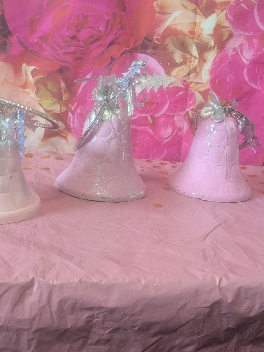 Hand painted Pink Party Bell Centerpiece Hanging Prop- Home Party Supplies